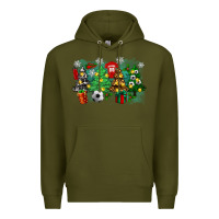 Army Green christmas trees with soccer Premium Hoodie - Zillion Design Studio