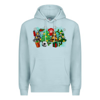 Blue Mist christmas trees with soccer Premium Hoodie - Zillion Design Studio