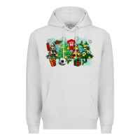 Dove Grey christmas trees with soccer Premium Hoodie - Zillion Design Studio
