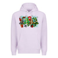 Lilac christmas trees with soccer Premium Hoodie - Zillion Design Studio