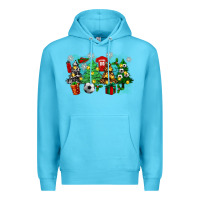 Ocean Blue christmas trees with soccer Premium Hoodie - Zillion Design Studio