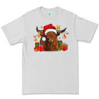 Dove Grey festive highland cow Premium Tee - CowhideDigitalArt
