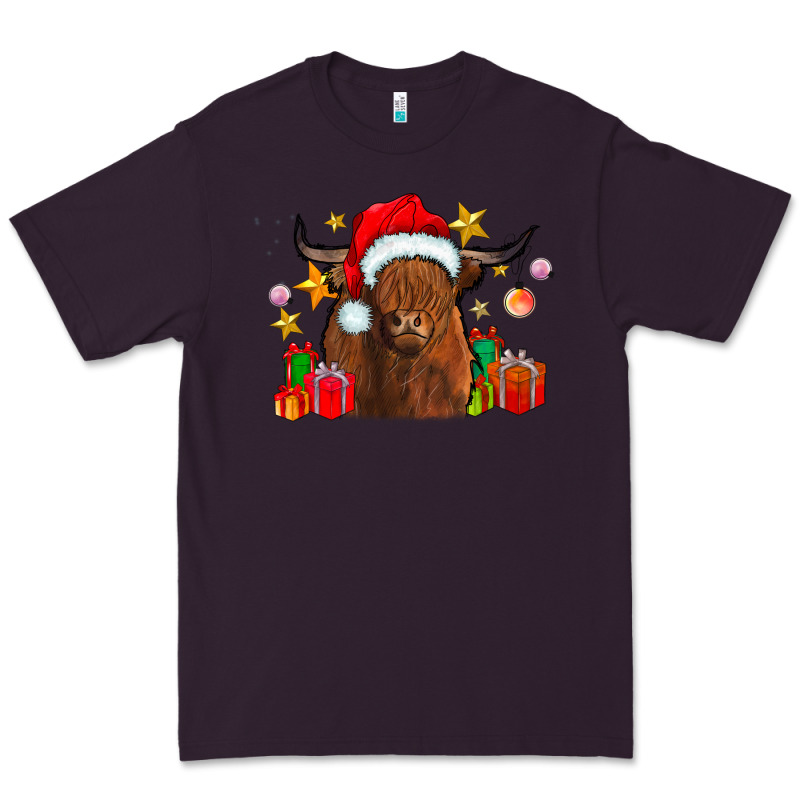 Festive Highland Cow Premium Tee by CowhideDigitalArt | Teevron