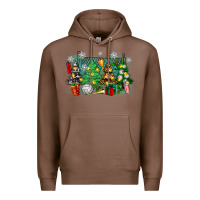 Chestnut christmas trees with volleyball Premium Hoodie - Zillion Design Studio