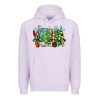 Lilac christmas trees with volleyball Premium Hoodie - Zillion Design Studio