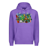 Purple christmas trees with volleyball Premium Hoodie - Zillion Design Studio