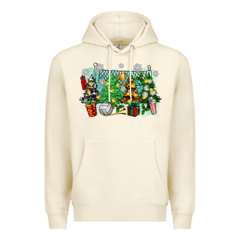 Christmas Trees With Volleyball Premium Hoodie by Zillion Design Studio | Teevron