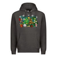Smoke christmas trees with volleyball Premium Hoodie - Zillion Design Studio