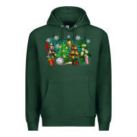 Sports Green christmas trees with volleyball Premium Hoodie - Zillion Design Studio