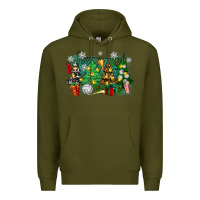 Army Green christmas trees with volleyball Premium Hoodie - Zillion Design Studio