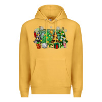 Mustard christmas trees with volleyball Premium Hoodie - Zillion Design Studio