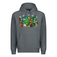Rock christmas trees with volleyball Premium Hoodie - Zillion Design Studio