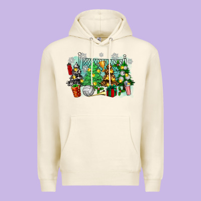 Christmas Trees With Volleyball Premium Hoodie Designed By Zillion Design Studio