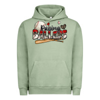 Pigment Oil Green raising ballers baseball Urban Hoodie - Zillion Design Studio