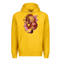 Lemon red dragon and sakura cherry blossoms Premium Hoodie - RanaPortraitStore