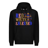 Black red white and blessed Premium Hoodie - texasbilliewilder