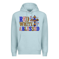 Blue Mist red white and blessed Premium Hoodie - texasbilliewilder