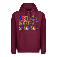 Burgundy red white and blessed Premium Hoodie - texasbilliewilder