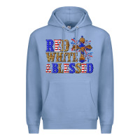 Colony Blue red white and blessed Premium Hoodie - texasbilliewilder