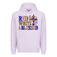 Lilac red white and blessed Premium Hoodie - texasbilliewilder