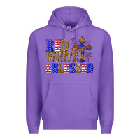 Purple red white and blessed Premium Hoodie - texasbilliewilder