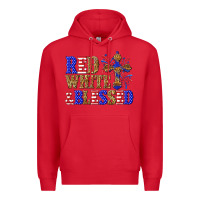 Red red white and blessed Premium Hoodie - texasbilliewilder