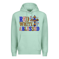Seafoam red white and blessed Premium Hoodie - texasbilliewilder