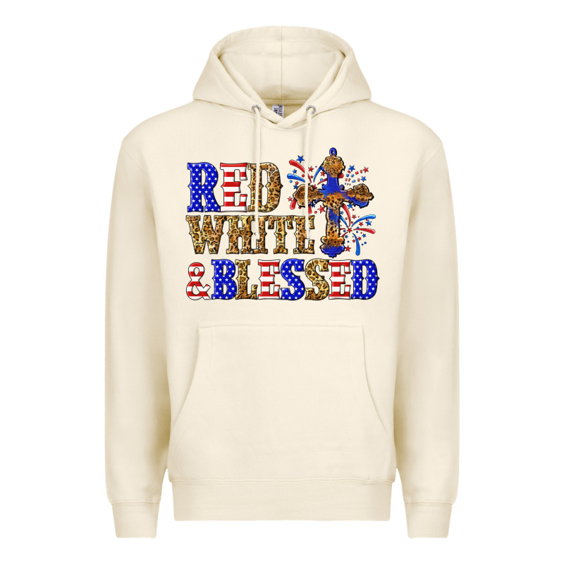 Red White And Blessed Premium Hoodie by texasbilliewilder | Teevron
