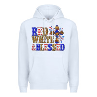 White red white and blessed Premium Hoodie - texasbilliewilder