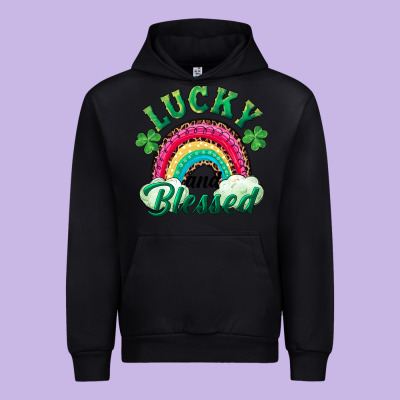 Urban Hoodie Lucky and blessed rainbow