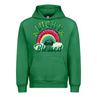 Emerald Lucky and blessed rainbow Urban Hoodie - RanaPortraitStore
