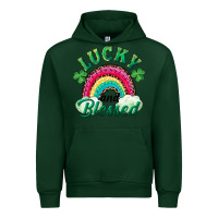 Forest Green Lucky and blessed rainbow Urban Hoodie - RanaPortraitStore