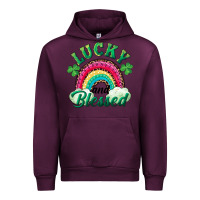 Mauve Wine Lucky and blessed rainbow Urban Hoodie - RanaPortraitStore