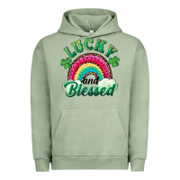 Pigment Oil Green Lucky and blessed rainbow Urban Hoodie - RanaPortraitStore
