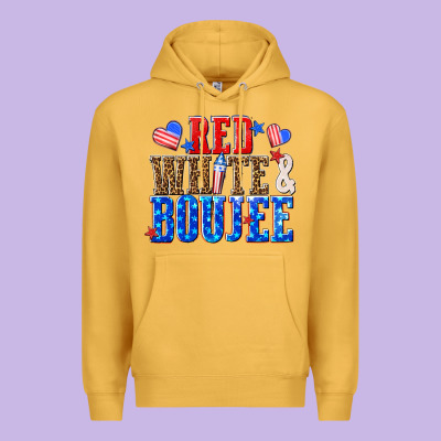 Red White And Boujee Billie Wilder Premium Hoodie Designed By Texasbilliewilder