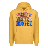 Mustard red white and boujee billie wilder Premium Hoodie - texasbilliewilder