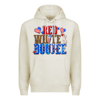 Oatmeal Heather red white and boujee billie wilder Premium Hoodie - texasbilliewilder