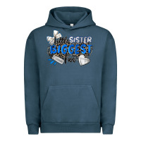 Pigment Midnight Navy little sister biggest fan volleyball Urban Hoodie - Zillion Design Studio