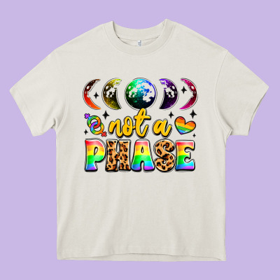 Not A Phase Pride Moon Heavy Core Tee Designed By Lillyallendesigns