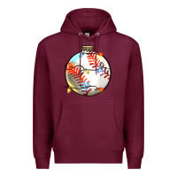 Burgundy christmas baseball Premium Hoodie - Zillion Design Studio