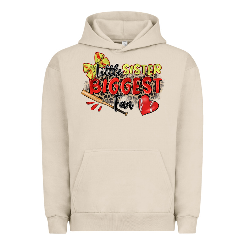 Little Sister Biggest Fan Softball Urban Hoodie by Zillion Design Studio | Teevron