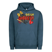 Pigment Midnight Navy little sister biggest fan softball Urban Hoodie - Zillion Design Studio