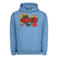 Pigment Pebble Blue little sister biggest fan softball Urban Hoodie - Zillion Design Studio