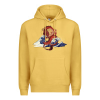 Antique Gold asian dragon and ocean waves Premium Hoodie - RanaPortraitStore