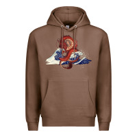 Chestnut asian dragon and ocean waves Premium Hoodie - RanaPortraitStore