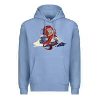 Colony Blue asian dragon and ocean waves Premium Hoodie - RanaPortraitStore