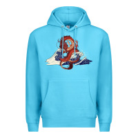 Ocean Blue asian dragon and ocean waves Premium Hoodie - RanaPortraitStore