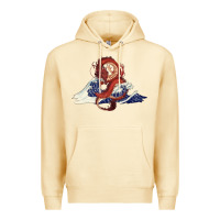 Pina Colada asian dragon and ocean waves Premium Hoodie - RanaPortraitStore