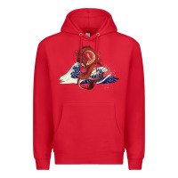 Red asian dragon and ocean waves Premium Hoodie - RanaPortraitStore