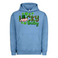 Pigment Pebble Blue Lucky Baby With Pig Urban Hoodie - RanaPortraitStore